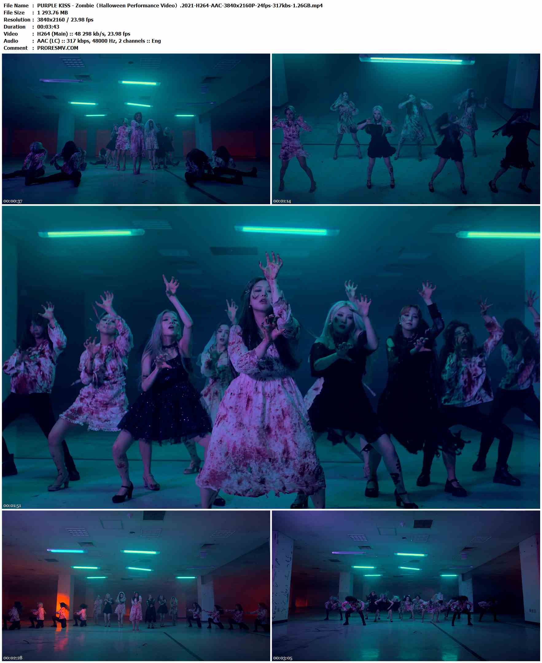 PURPLE KISS - Zombie（Halloween Performance Video）.2021-H264-AAC-3840x2160P-24fps-317kbs-1.26GB官方MV_高清MV